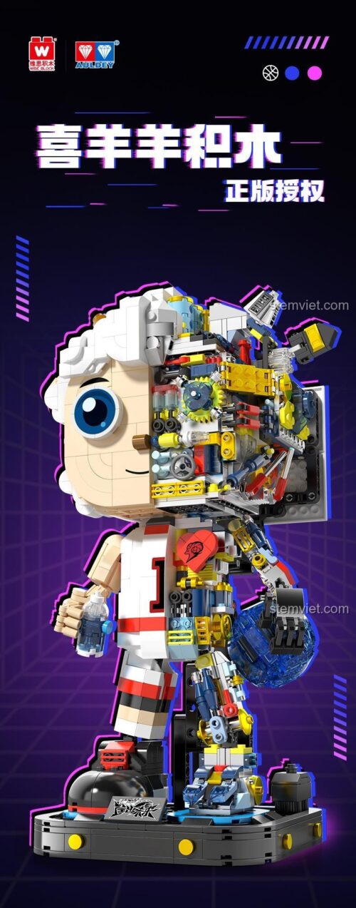 Mô hình Cừu Vui Vẻ bán cơ khí HA393002 từ WISE BLOCK, đồ chơi mô hình Pleasant Goat AULDEY với thiết kế độc đáo, chất lượng cao