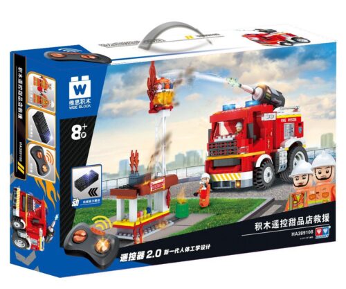 Bộ lắp ghép Xe cứu hỏa điều khiển từ xa Wise Block HA389108 cho bé trai 8 tuổi, đồ chơi lắp ráp chất lượng cao giá tốt.