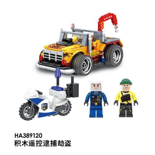Bộ đồ chơi lắp ráp Xe Cảnh Sát Cứu Hộ Điều Khiển Từ Xa HA389120 của WISE BLOCK/AULDEY, 367 mảnh ghép, dành cho bé trai 8 tuổi, giá tốt.