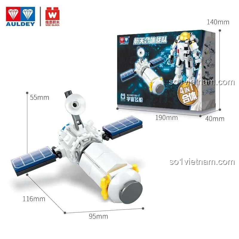Hộp bộ lắp ráp Wise Block HA390104 Tàu Vũ Trụ, đồ chơi xây dựng cho bé trai 6 tuổi, giá tiết kiệm.
