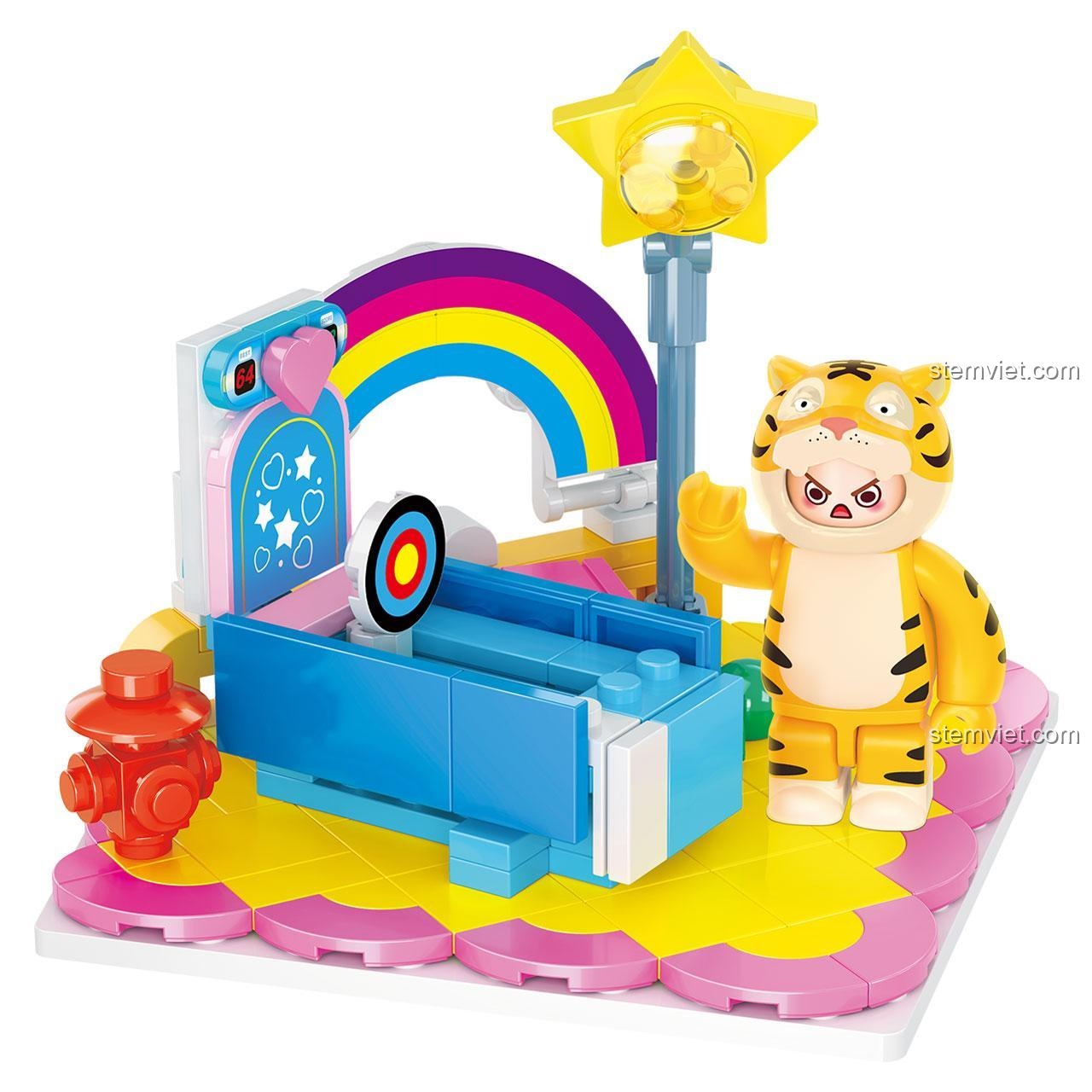 Mô hình máy chơi game và nhân vật Hổ Vàng từ set Wise Block HA392204-4.