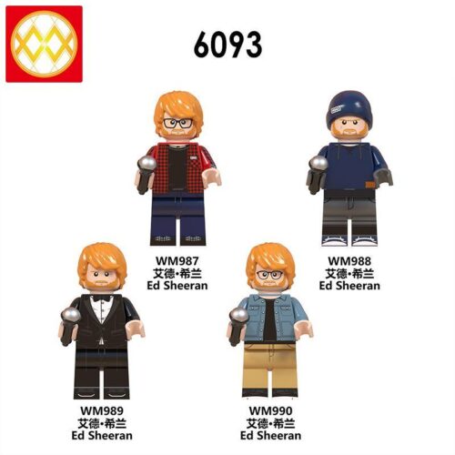 Bộ đồ chơi Ed Sheeran WM6093, bộ 4 minifigure ca sĩ Ed Sheeran độc đáo, đồ chơi mô hình cho bé trai 8 tuổi, giá tốt