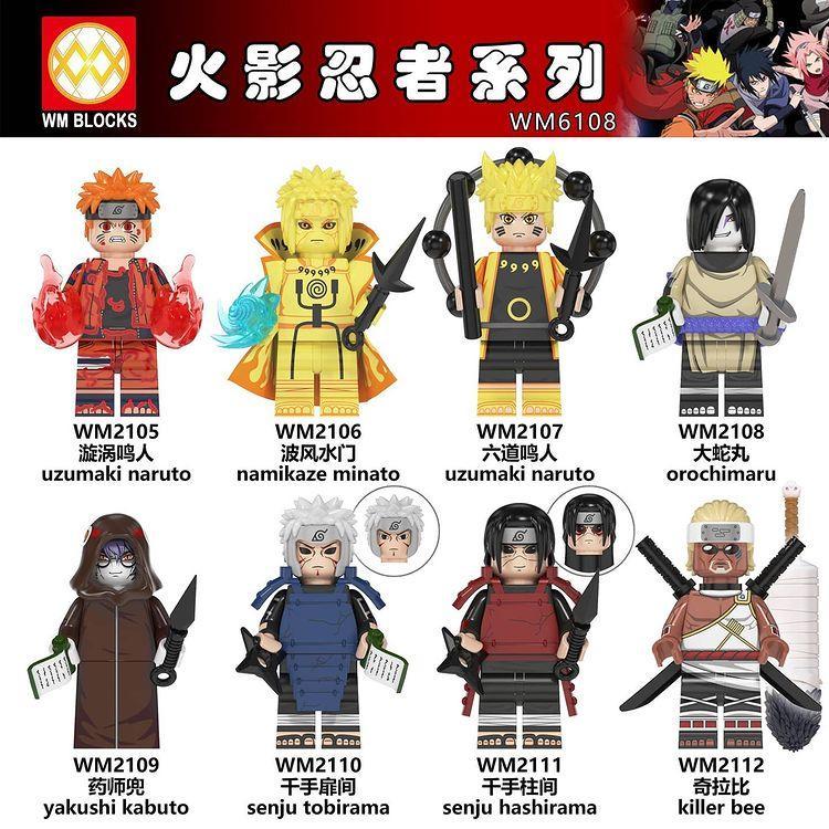 Bộ đồ chơi Nhân vật Naruto WM 6108 chất lượng cao, bộ 8 nhân vật Naruto cho bé trai 6 tuổi, giá tốt.