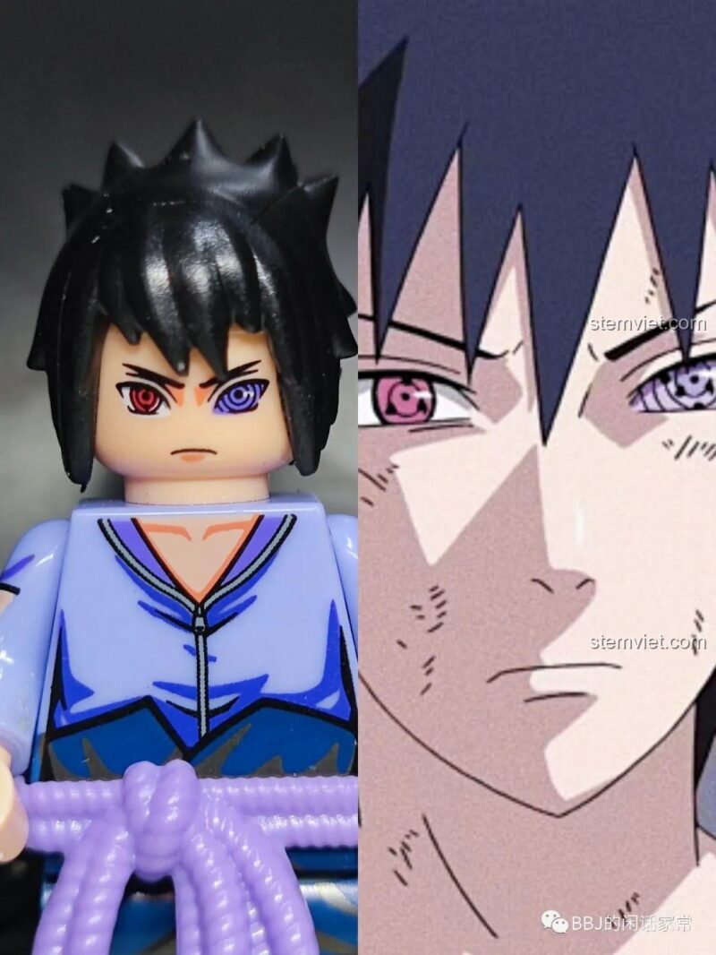 Cận cảnh minifigure Bạch Zetsu, chi tiết in ấn sắc nét, đồ chơi mô hình Naruto chất lượng cao.