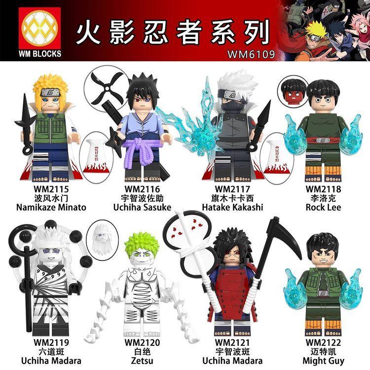 Bộ đồ chơi Nhân vật Naruto WM6109, bộ 8 minifigure Naruto WM Blocks, đồ chơi xếp hình WM chất lượng cao cho bé trai 8 tuổi, giá tốt.