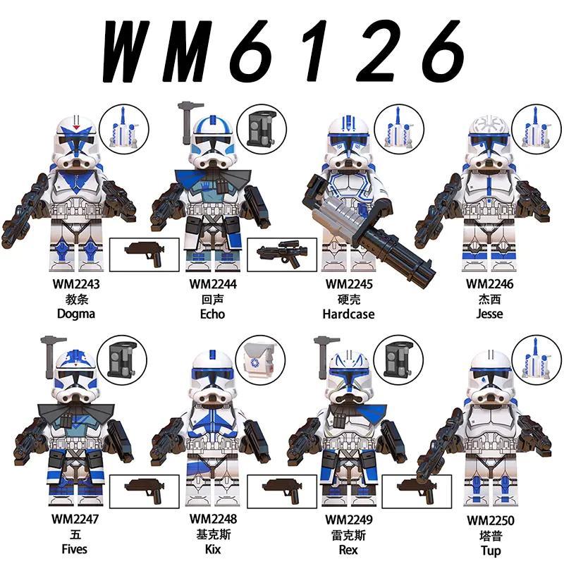 Bộ đồ chơi WM6126 Star Wars Minifigure Lính Clone, bộ 8 minifigure cho bé trai 6 tuổi, giá tốt, tương thích LEGO®.
