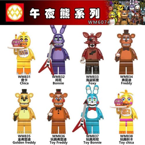 Bộ lắp ghép WM836 Minifigure Five Nights at Freddy's chất lượng cao, tái hiện chân thực các nhân vật animatronic đáng yêu, phù hợp cho bé trai 6 tuổi, giá tốt.