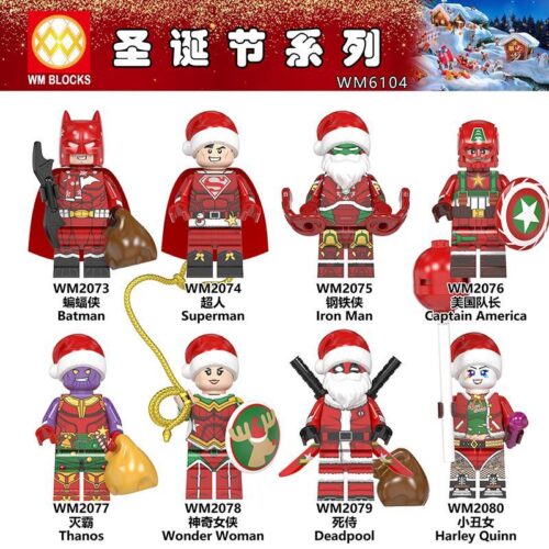 Minifigure Người Sắt WM Blocks WM2075 phiên bản Giáng Sinh, đồ chơi lắp ráp siêu anh hùng cho bé trai 6 tuổi, chất lượng cao, giá tốt.
