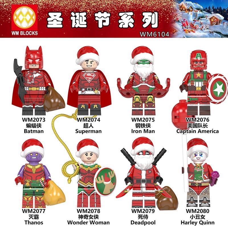 Minifigure Người Sắt WM Blocks WM2075 phiên bản Giáng Sinh, đồ chơi lắp ráp siêu anh hùng cho bé trai 6 tuổi, chất lượng cao, giá tốt.