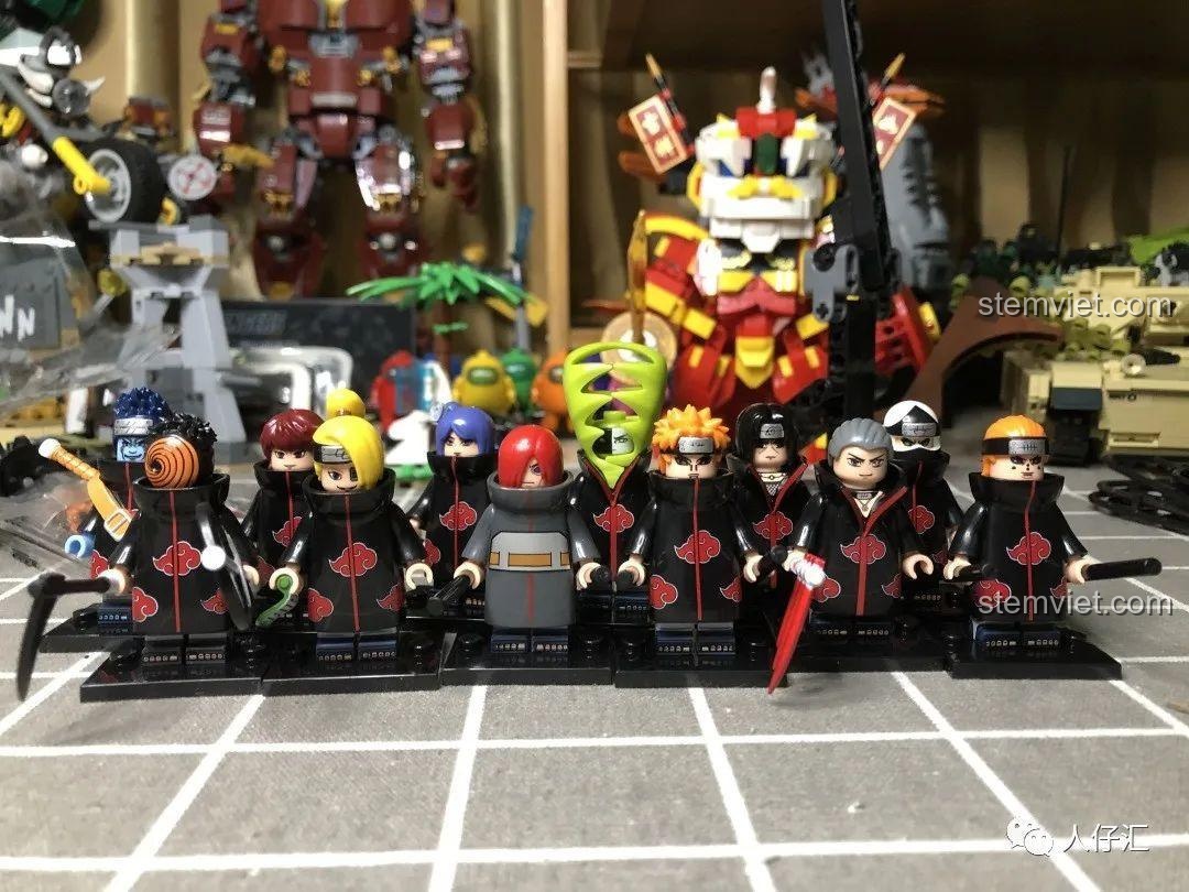 Bộ đồ chơi mô hình Naruto WM2081-WM2096, bộ sưu tập đầy đủ các nhân vật Naruto và Akatsuki.