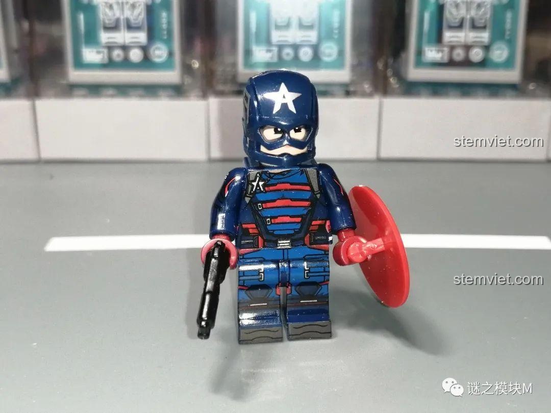 Minifigure Baron Zemo WM2168 với mặt nạ tím đặc trưng, thuộc bộ WM6117.