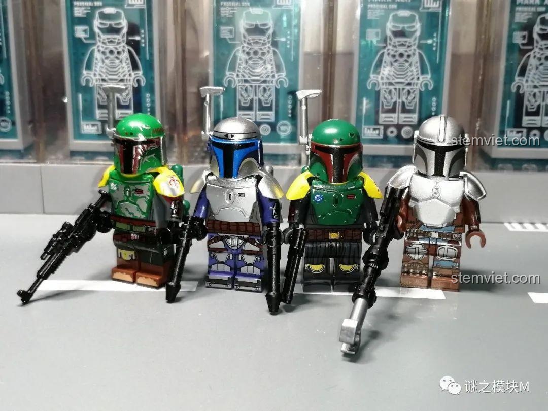 Bộ sưu tập Minifigure The Mandalorian WM6121 và WM6122, đồ chơi mô hình nhân vật Star Wars, chi tiết sắc nét, tương thích LEGO®.