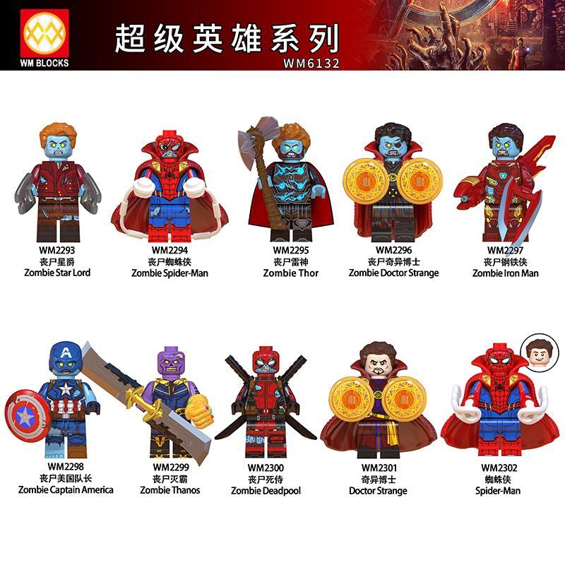 Bộ 10 Minifigure Siêu Anh Hùng Zombie WM6132 - WM6132