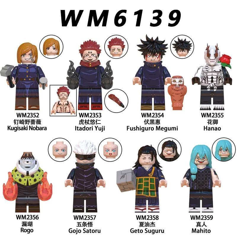 Bộ Nhân Vật Jujutsu Kaisen 8 Mẫu WM6139 - Figure Itadori Yuji, Kugisaki Nobara, Fushiguro Megumi, Gojo Satoru, Sukuna, Mahito, Rogo, Geto Suguru
