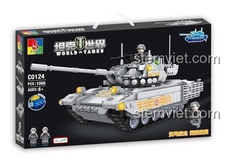 Hộp đồ chơi mô hình WOMA C0124 Xe Tăng T-14 Armata với thiết kế ấn tượng, bộ xếp hình xe tăng quân sự T-14 Armata giá rẻ cho bé trai 6 tuổi.