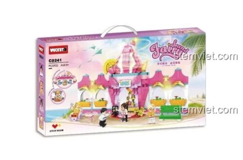 Hộp sản phẩm đồ chơi xếp hình Tiệm kem thần tiên WOMA C0241. Món quà tuyệt vời cho bé gái.