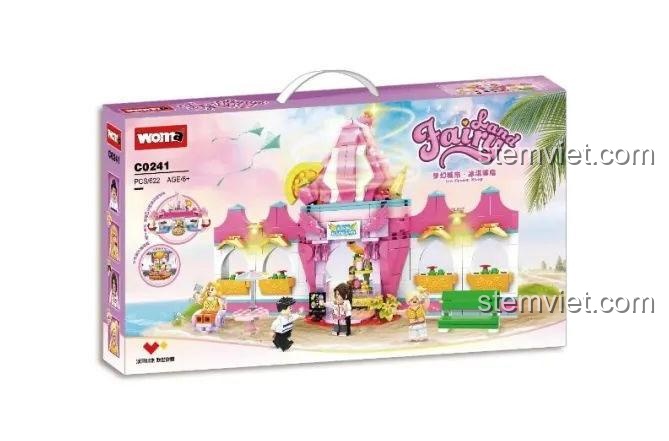 Hộp sản phẩm đồ chơi xếp hình Tiệm kem thần tiên WOMA C0241. Món quà tuyệt vời cho bé gái.