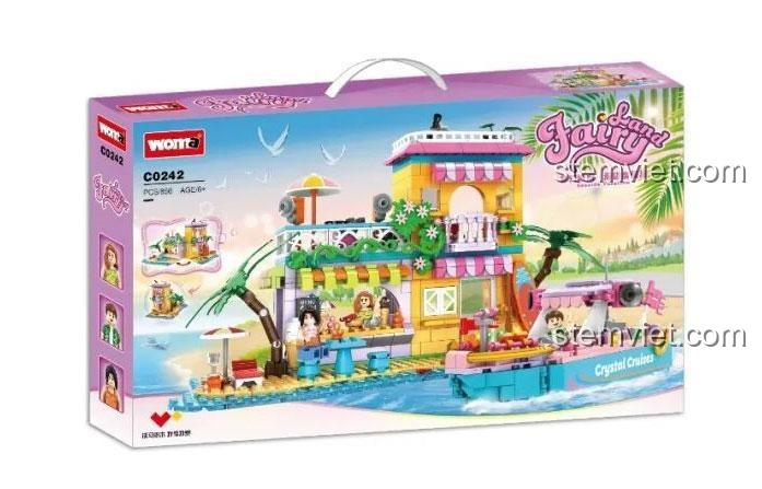 Hộp đồ chơi xếp hình WOMA C0242 Biệt thự bãi biển mộng mơ, món quà ý nghĩa cho con gái trên 6 tuổi. Chất lượng cao, tương thích LEGO®.