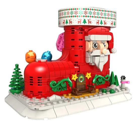 Bộ lắp ghép WOMA C0271 hình tất Ông Già Noel, ống cắm bút sáng tạo cho bé 6 tuổi