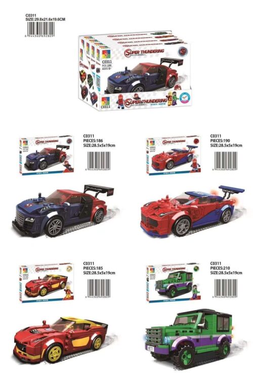 Hộp sản phẩm bộ đồ chơi xe đua Super Thundering WOMA C0311