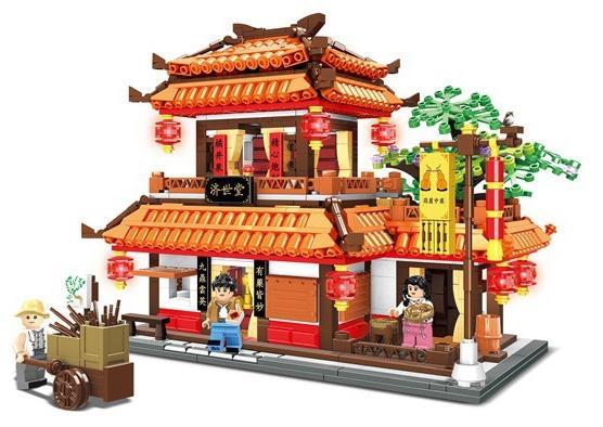 Bộ lắp ghép WOMA C0340 Hiệu thuốc Tế Thế Đường 1602 mảnh, đồ chơi mô hình kiến trúc Trung Hoa cho bé trai 6 tuổi.