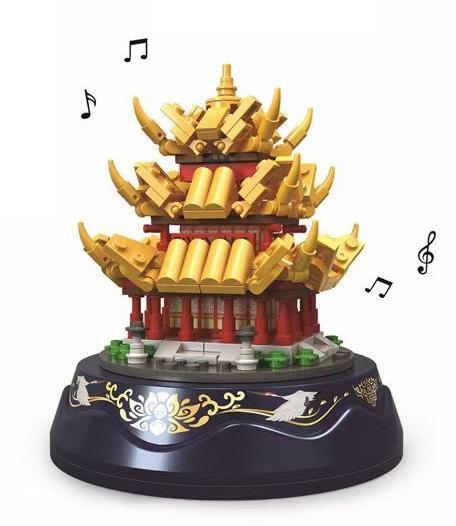 Bộ lắp ghép Tháp Nhạc Dương Lâu WOMA C0371, đồ chơi mô hình kiến trúc cổ tinh xảo, hộp nhạc du dương cho bé gái 6 tuổi, giá tốt.