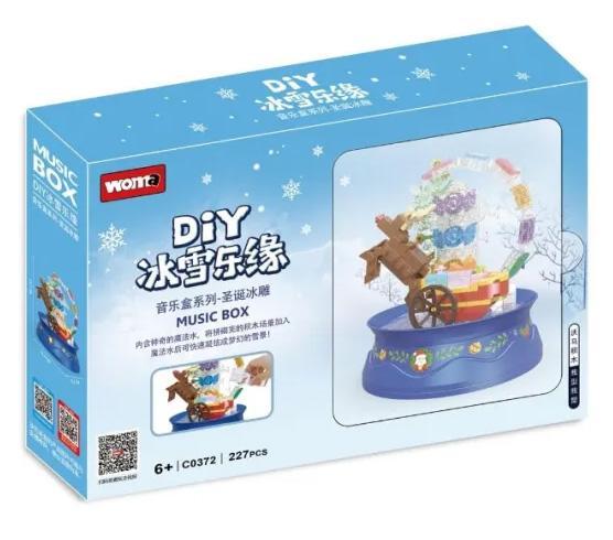 Bộ lắp ráp Hộp nhạc Giáng Sinh WOMA C0372, đồ chơi mô hình điêu khắc băng tuyết DIY cho bé gái 6 tuổi, giá tốt.