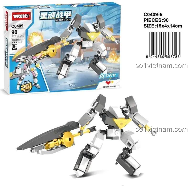 Đồ chơi mô hình C0409, Mô hình robot WOMA, bộ đồ chơi Robot biến hình C0409 cho bé trai 6 tuổi