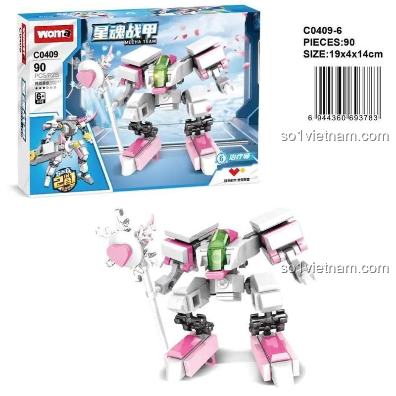 Đồ chơi lắp ráp Robot chiến đấu, bộ lắp ghép WOMA 0409, Mô hình robot C0409 cho bé trai 6 tuổi