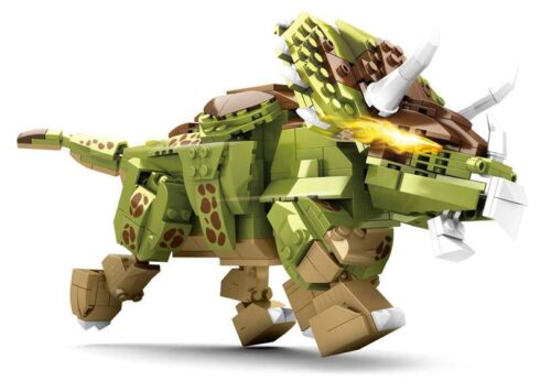 Bộ lắp ghép khủng long ba sừng Triceratops WOMA C0451 cho bé trai 6 tuổi, mô hình chi tiết, giá rẻ.