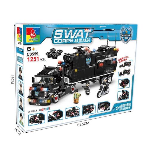 WOMA C0559 Xe Chỉ Huy SWAT - Bộ đồ chơi xe cảnh sát - 1251 mảnh - Con trai - 6+ tuổi