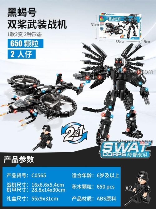 SWAT Corps - Máy Bay Vũ Trang Hai Cánh Quạt - Mô hình máy bay SWAT Corps