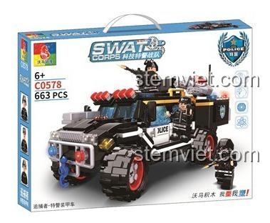 Hộp sản phẩm Xe Cảnh sát SWAT WOMA C0578