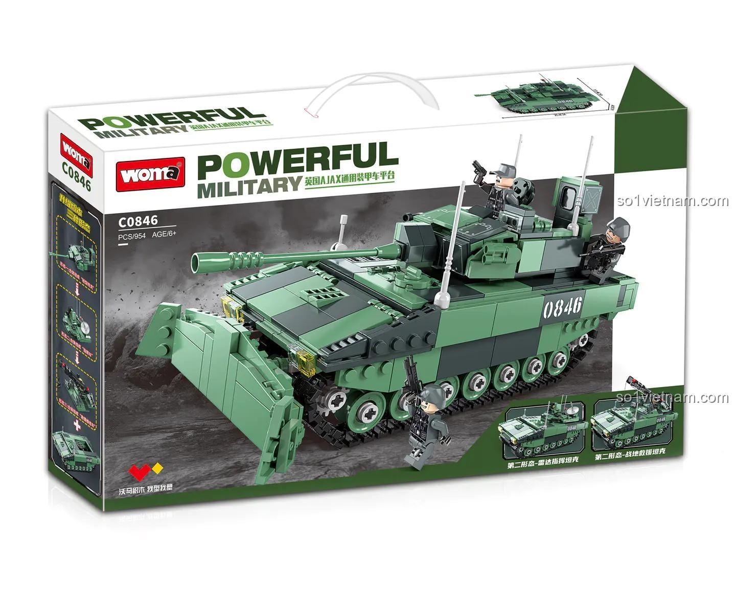 Bộ lắp ráp Xe Tăng AJAX WOMA C0846, đồ chơi mô hình quân sự cho bé trai 6 tuổi, giá tốt, chất lượng cao