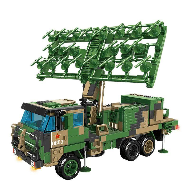 bộ lắp ghép Xe Radar Sóng Milimét WOMA C0853, đồ chơi mô hình quân sự có đèn LED, phù hợp bé trai 6 tuổi, giá tốt