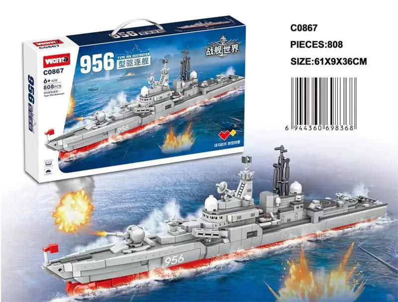 bộ lắp ghép Tàu khu trục Type 956 WOMA C0867, đồ chơi mô hình tàu chiến cho bé trai 6 tuổi, giá tốt