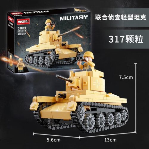 Bộ đồ chơi lắp ráp xe tăng trinh sát hạng nhẹ WOMA C0889 317 mảnh, đồ chơi mô hình quân sự cho bé trai 6 tuổi, chất lượng cao giá tốt.
