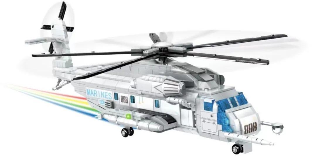 Bộ lắp ráp đồ chơi mô hình WOMA C0898 Trực thăng vận tải CH-53E Super Stallion với 1242 mảnh ghép, dành cho bé trai 6 tuổi.