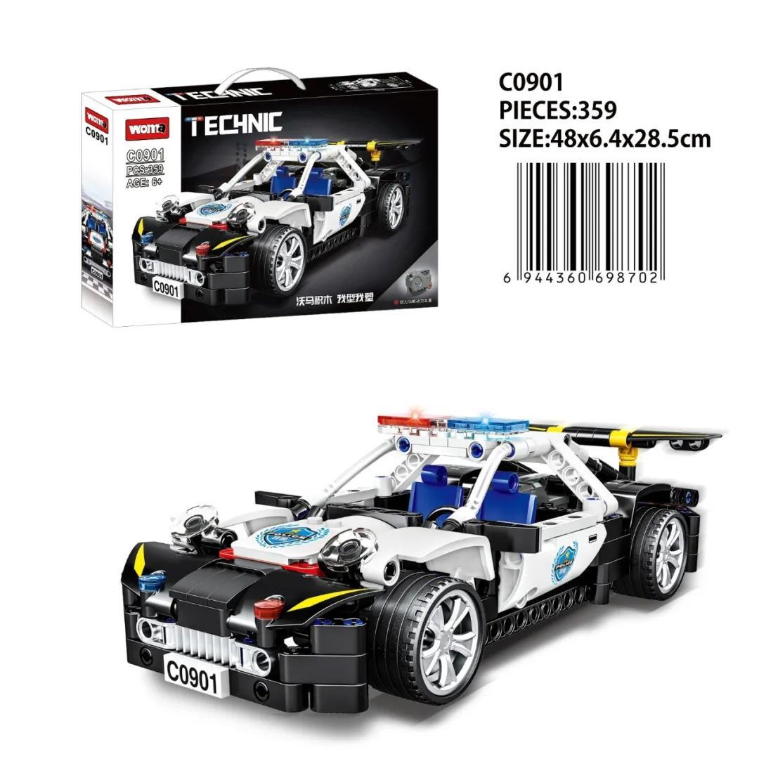 Bộ lắp ráp Xe Cảnh Sát Tuần Tra WOMA C0901 hộp và mô hình, 359 mảnh, cho bé trai 6 tuổi, giá tốt