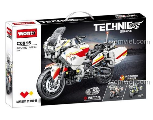 Hộp bộ lắp ghép WOMA C0915 Mô tô Quốc宾-650 1080 mảnh, đồ chơi lắp ráp xe cảnh sát cho bé trai 6 tuổi, giá tiết kiệm.