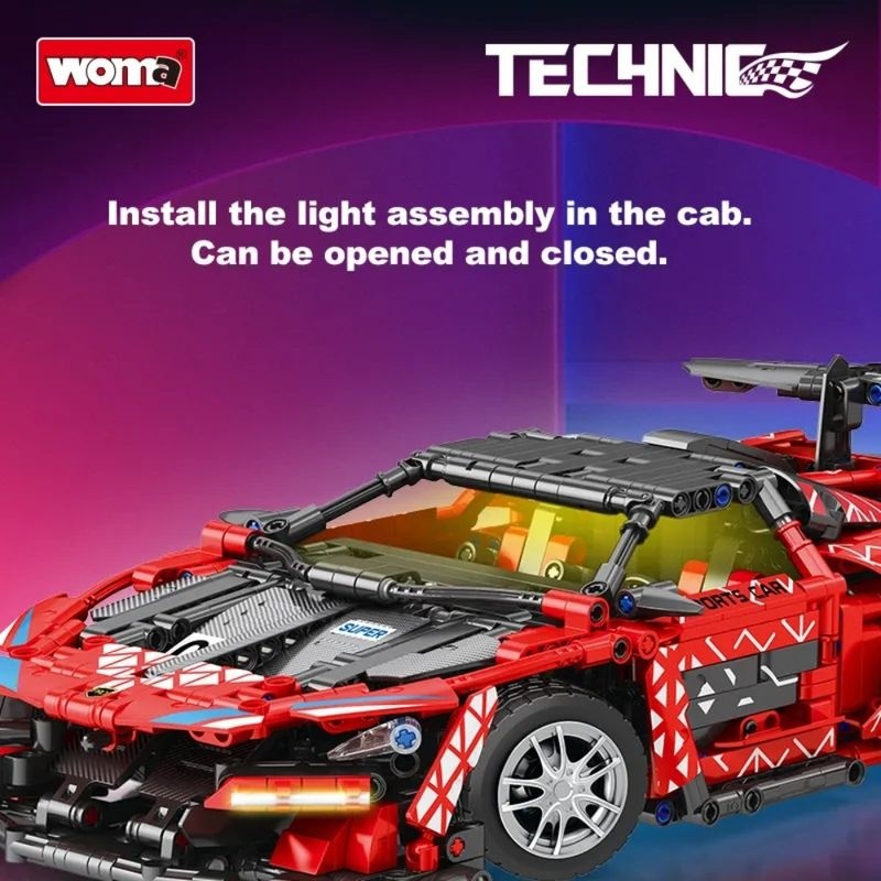 Bộ lắp ráp McLaren Senna GTR WOMA C0923 có đèn LED, đồ chơi mô hình siêu xe cho bé trai 6 tuổi, giá tốt.