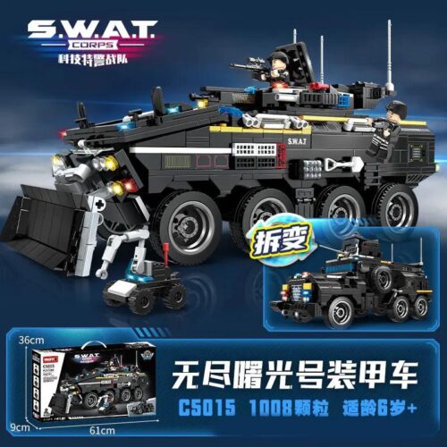 Bộ đồ chơi Xe Bọc Thép Đặc Nhiệm WOMA C5015 Xe Bọc Thép SWAT 1008 chi tiết, biến hình độc đáo, phù hợp bé trai 6 tuổi, giá tốt.