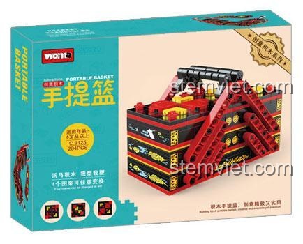 Hộp sản phẩm đồ chơi xếp hình WOMA C9125 Giỏ xách sáng tạo, quà tặng ý nghĩa cho bé gái