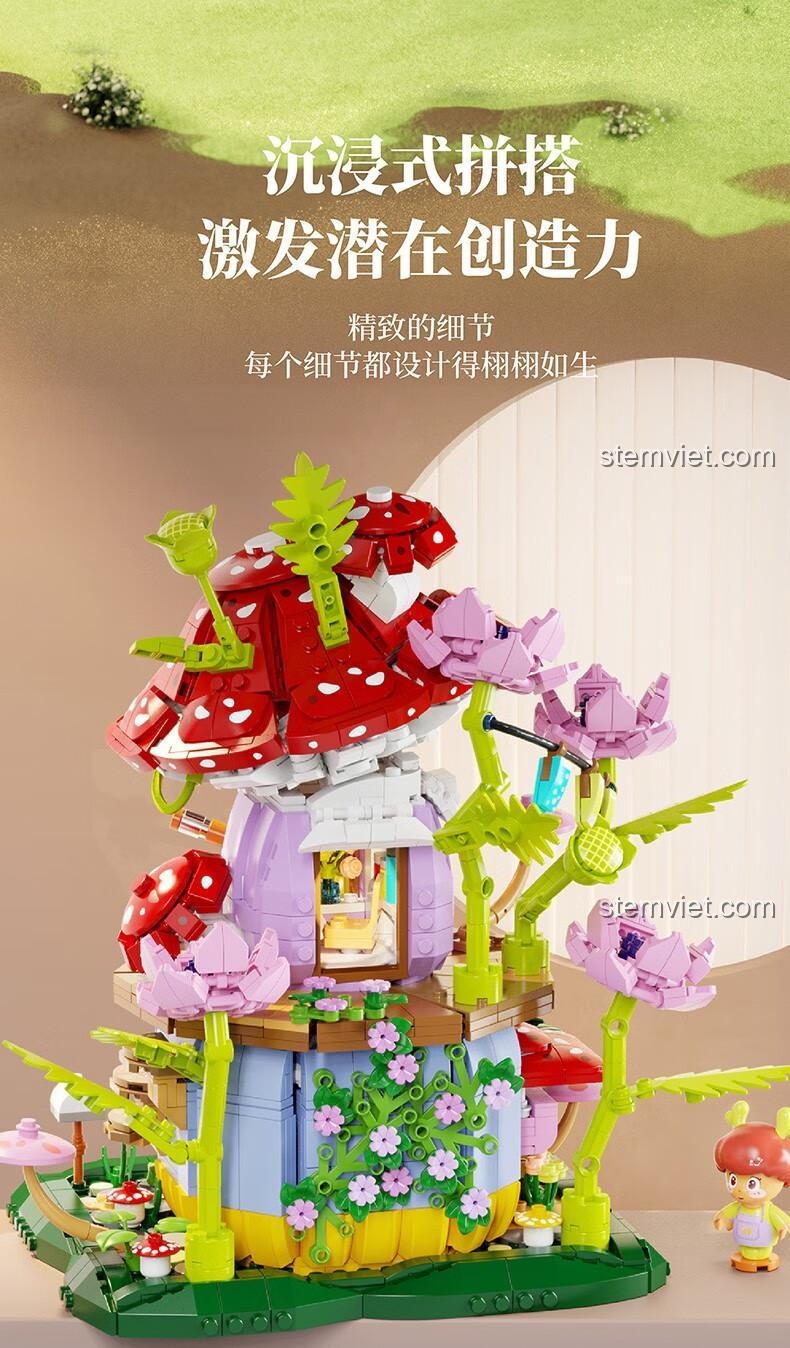 Ngôi Nhà Nấm Thần Tiên Wonder Moon 805002, đồ chơi mô hình nhà nấm với nội thất chi tiết, giúp con gái 14 tuổi phát triển tư duy, giá tiết kiệm.