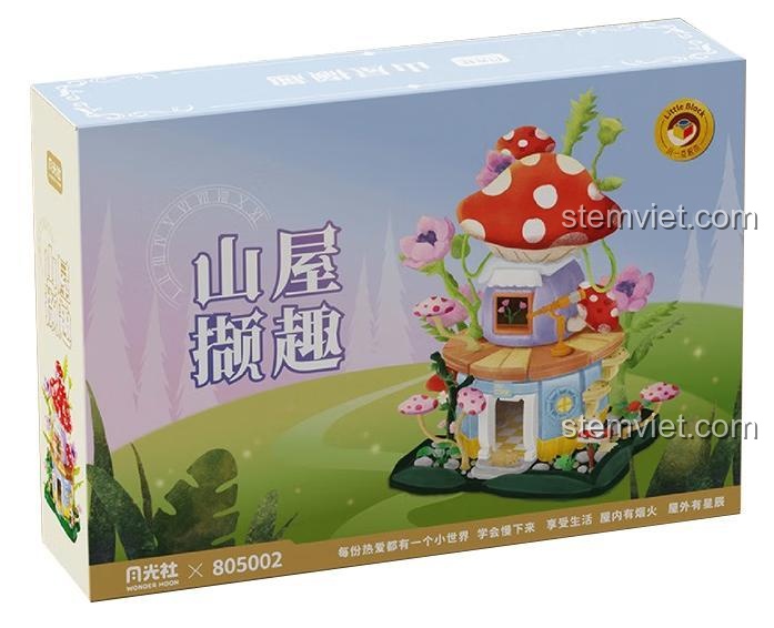 Thông số sản phẩm bộ lắp ghép Wonder Moon 805002 Ngôi Nhà Nấm Thần Tiên, đồ chơi mô hình nhà nấm, chất lượng đảm bảo cho con gái 14 tuổi.