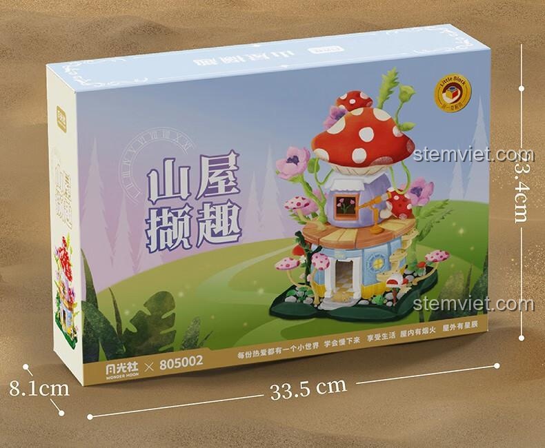 Kích thước mô hình Ngôi Nhà Nấm Thần Tiên Wonder Moon 805002, đồ chơi xây dựng 05002, chi tiết cao cấp, phù hợp con gái 14 tuổi.