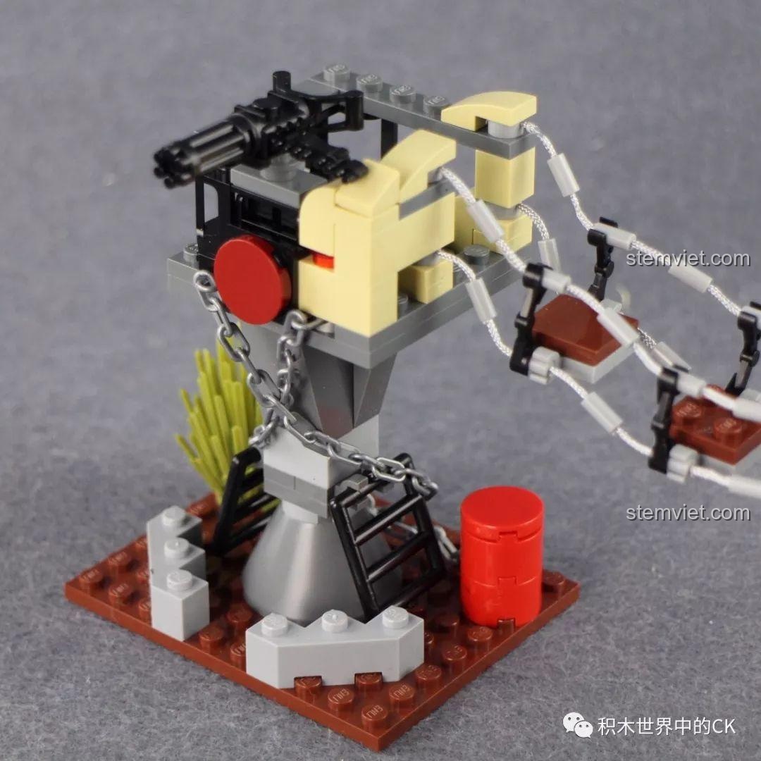 Mặt trước xe bán tải quân sự trong bộ lắp ráp Qman 3209 Xe Bọc Thép Tấn Công ThunderMission.