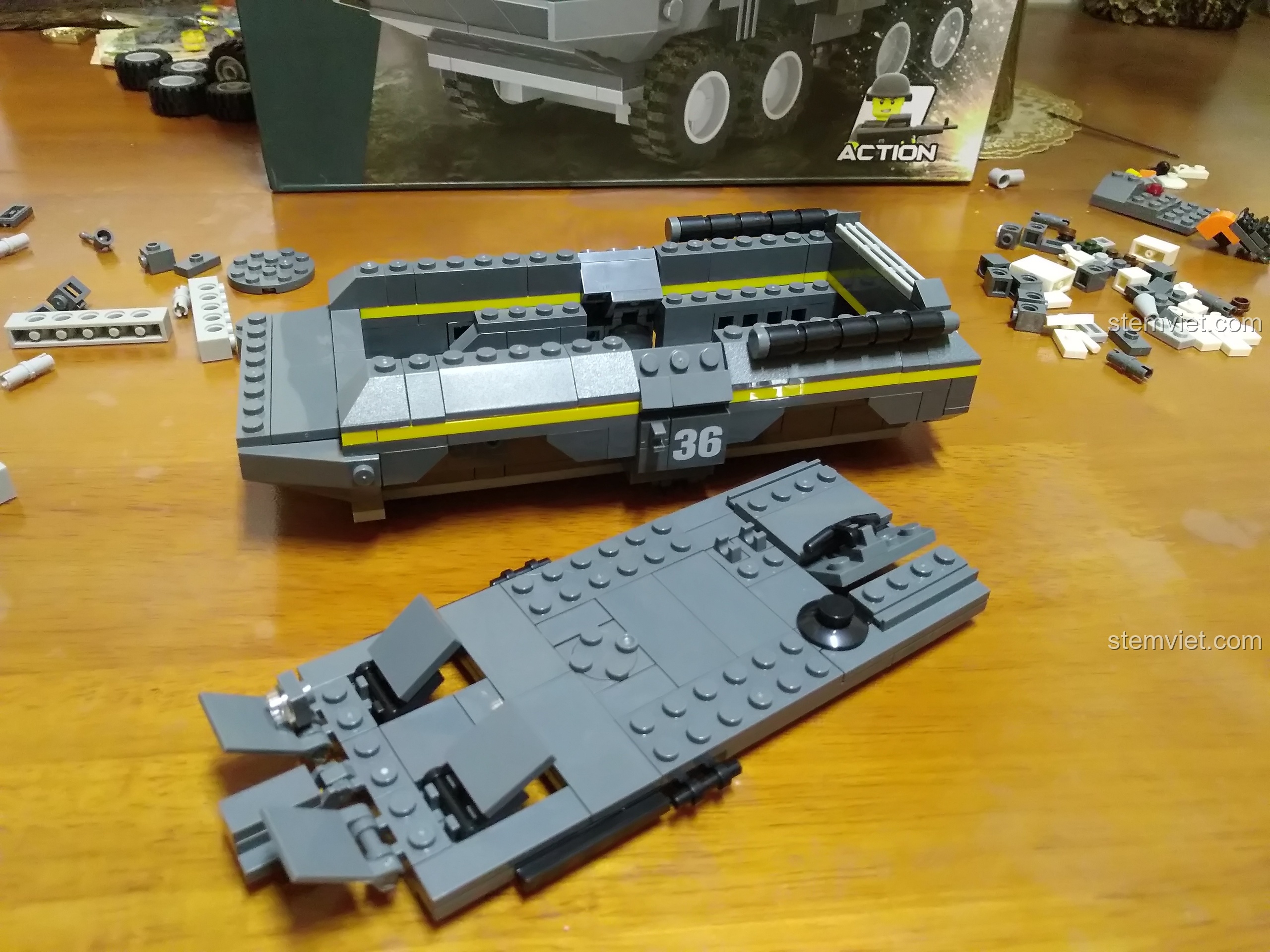 Thân xe của bộ lắp ráp Xe Bọc Thép WANGE 3661 đã hoàn thành, sẵn sàng cho việc lắp ráp các chi tiết bên trên.