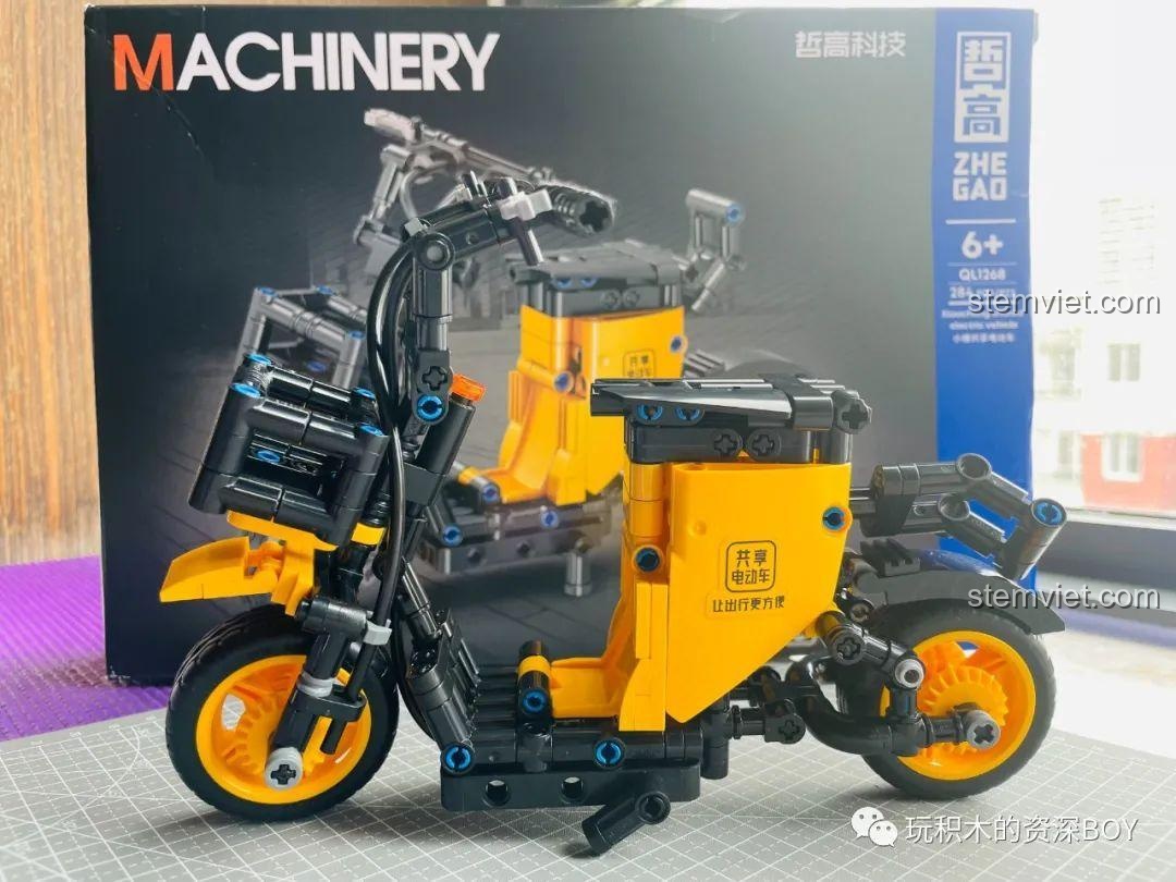 Mô hình xe điện Haro màu xanh dương thực tế, nguồn cảm hứng cho bộ lắp ráp xe điện ZHEGAO QL1266.