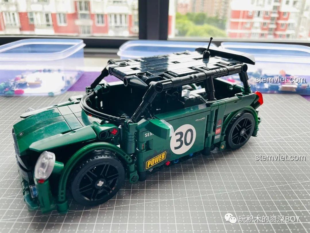 Xe kéo chở đầy rau củ quả bằng các chi tiết lắp ráp, phụ kiện của bộ SY 8316.